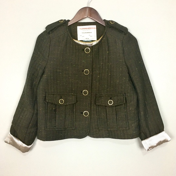 Anthropologie Jackets & Blazers - Anthropologie Cartonnier Tweed Wool Blazer Button